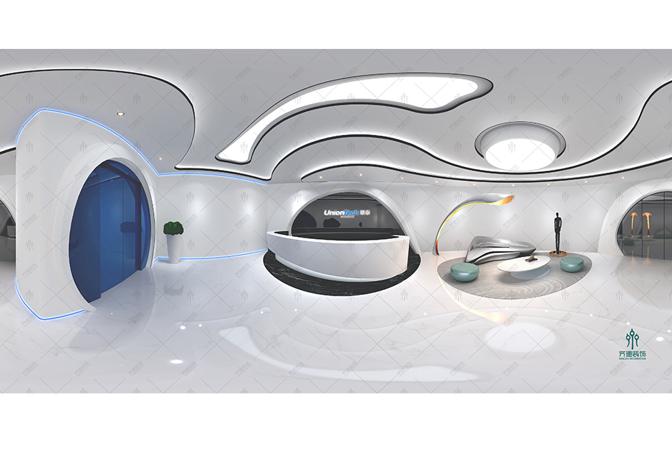 上海聯(lián)泰科技辦公室前廳裝修設(shè)計效果圖