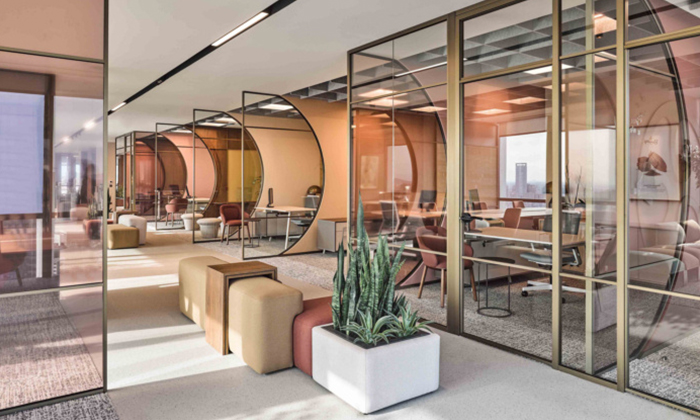 上海辦公室裝修公司來訪接待區