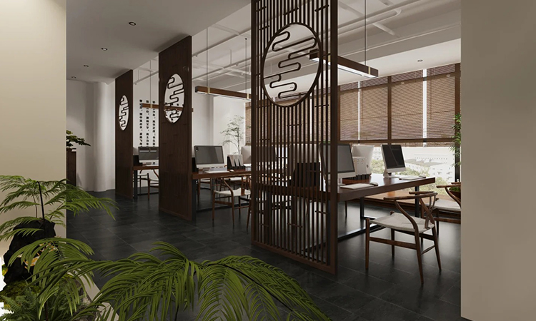 新中式辦公室裝修設計效果圖 新中式辦公室裝修設計效果圖
